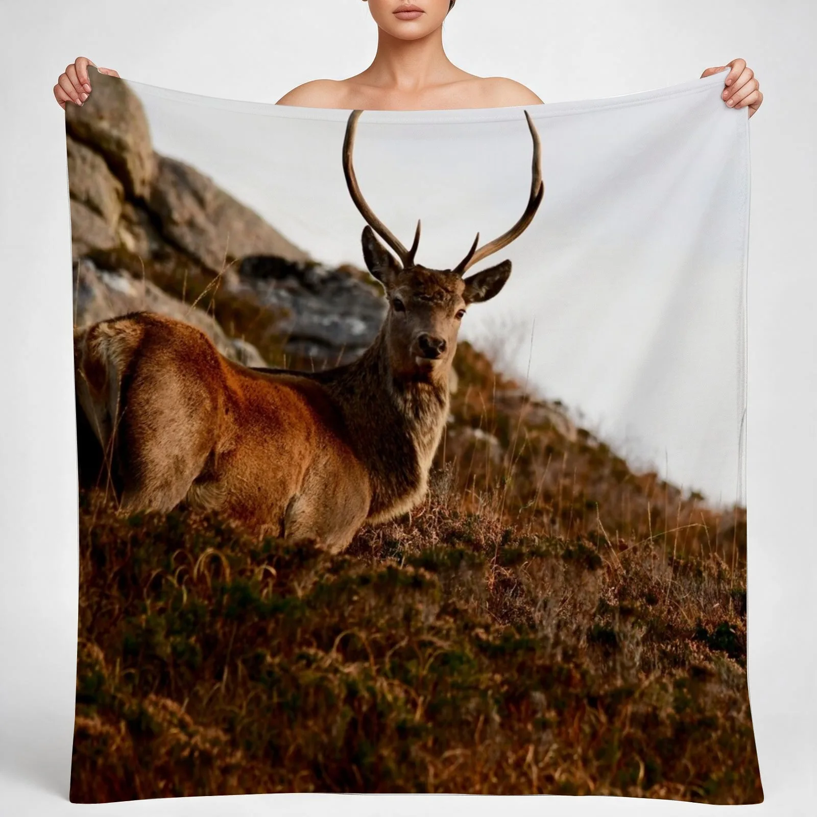 Watching Buck Throw Blanket couch cozy soft plush fuzzy picnic outdoor blanket