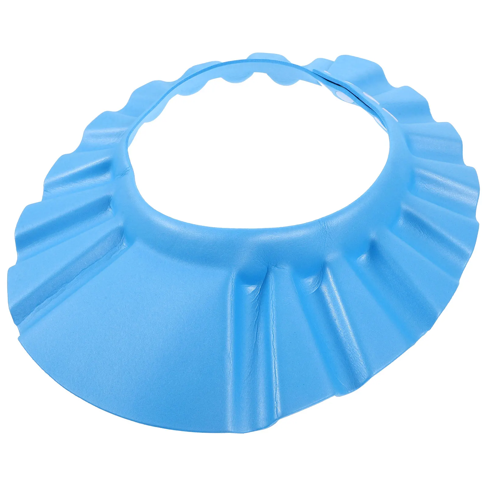 

Baby Waterproof Ear Protection Bathing Hat Kids Shower Cap Toddler Hair Wash Visor Infant Bath EVA Blue Adjustable