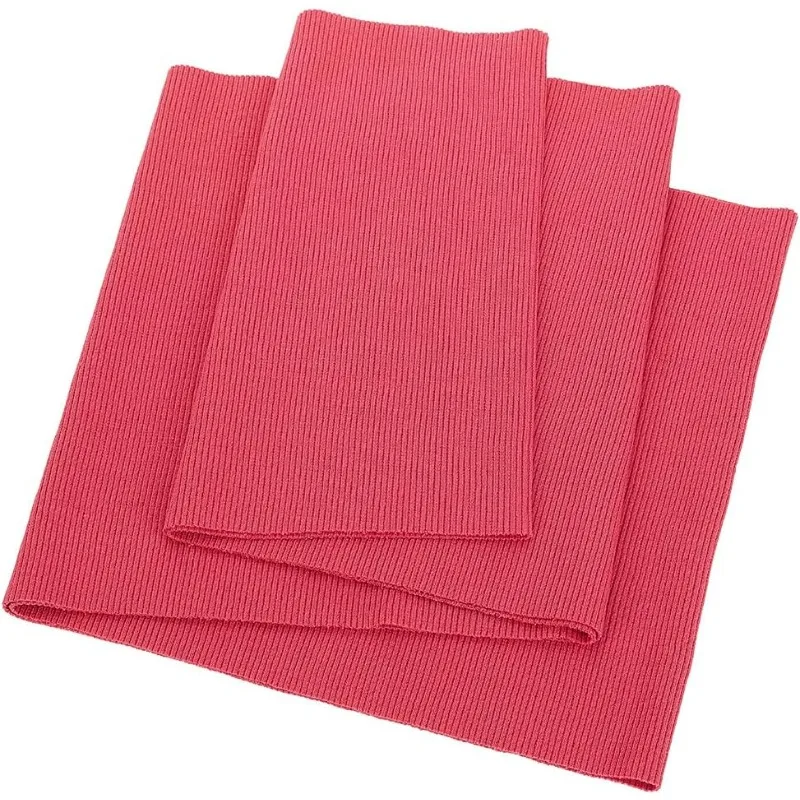 

Rosy Cotton with Spandex Ribbed Fabric 25x8.6inch Elastane Ribbed Fabric for Cuffs Elasticated Knitted Fabric for Belts Neckband