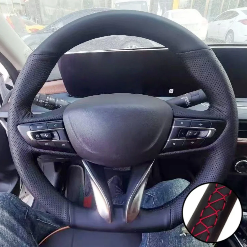

Braid Car Steering Wheel Cover Wrap Hand Sewing Microfiber Leather Non-Slip And Soft For Buick Veron Pro 2020 2021 2022 2023