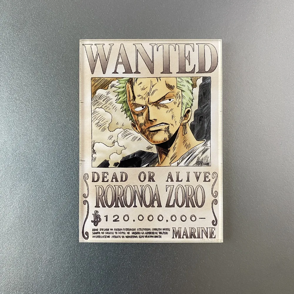 One Piece Anime Cartoon Acrylic Fridge Magnets Wall Stickers Greeting Tags - Creative Collectible Items Ideal Anime Fans Gifts