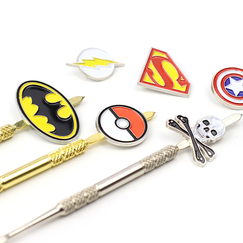 EVILSMOKING Cartoon Badge Stainless Steel Oil Burner Wax Tobacco Spoon Spatula Cleaning Stick Smoking Pipe Accessories