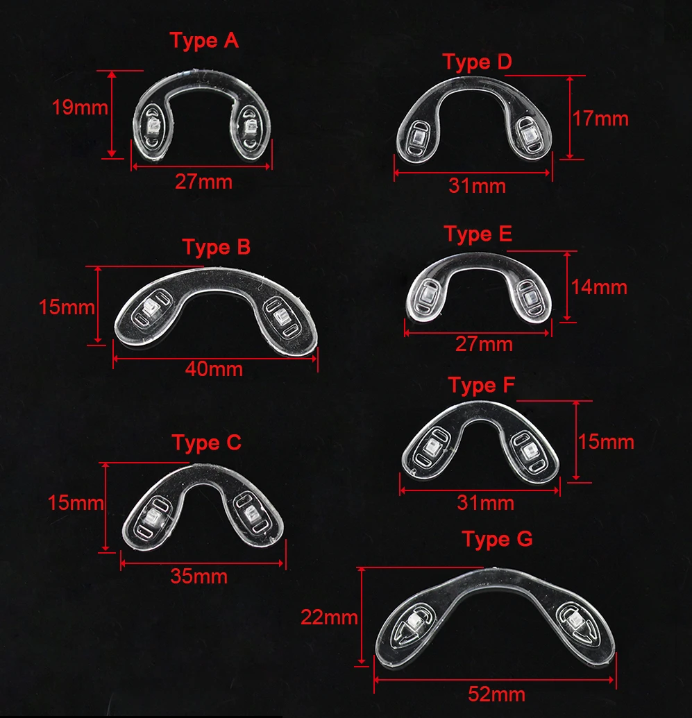 10pcs Silicone U Shape Conjoined Glasses Nose Pad Eyeglasses Anti Slip Holder Eyewear Accessories Adults Kids Big Small Size