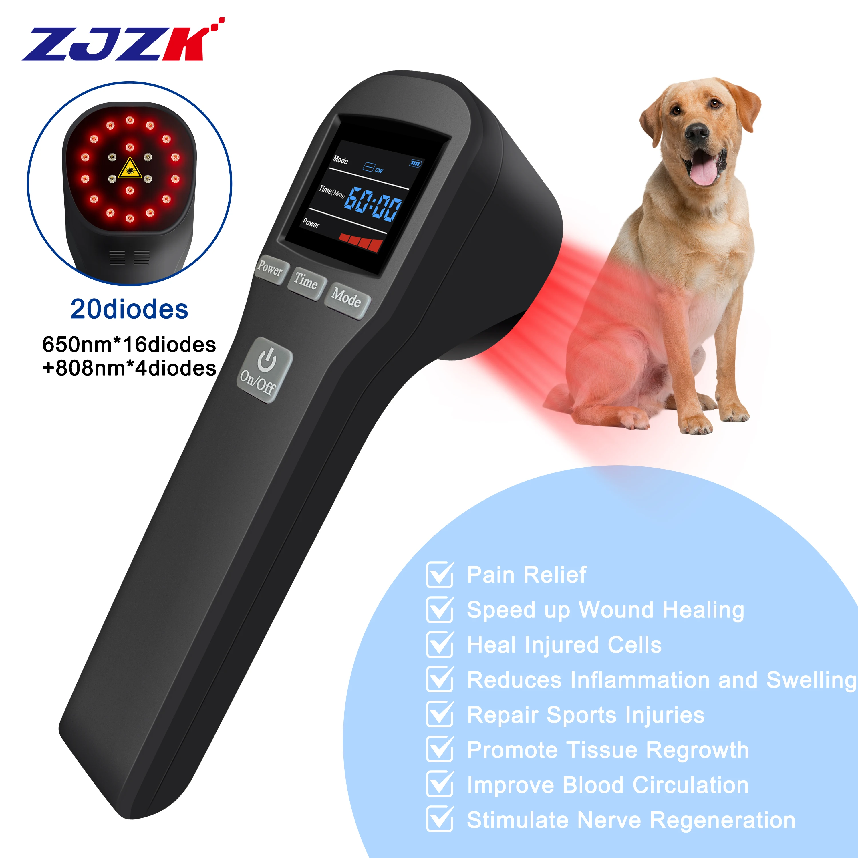 

Handheld Cold LLLT Therapy Device Veterinary Physiotherapy Tool for Dog Wound Healing Joint Treatment