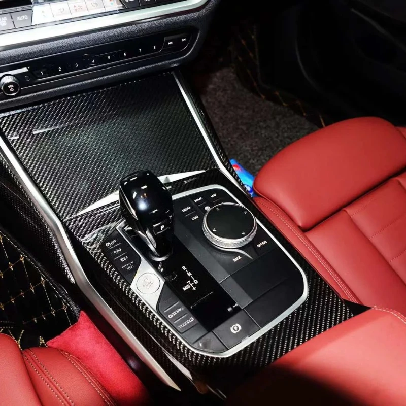 

For BMW's new 3 Series G20 G28 Real carbon fiber 2019-2022 gear frame panel storage box cover interior Modification Accessories