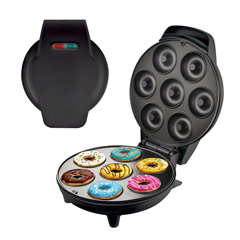 Mini máquina de donuts para café da manhã capacidade 7 mini portátil rosquinha elétrica 110V