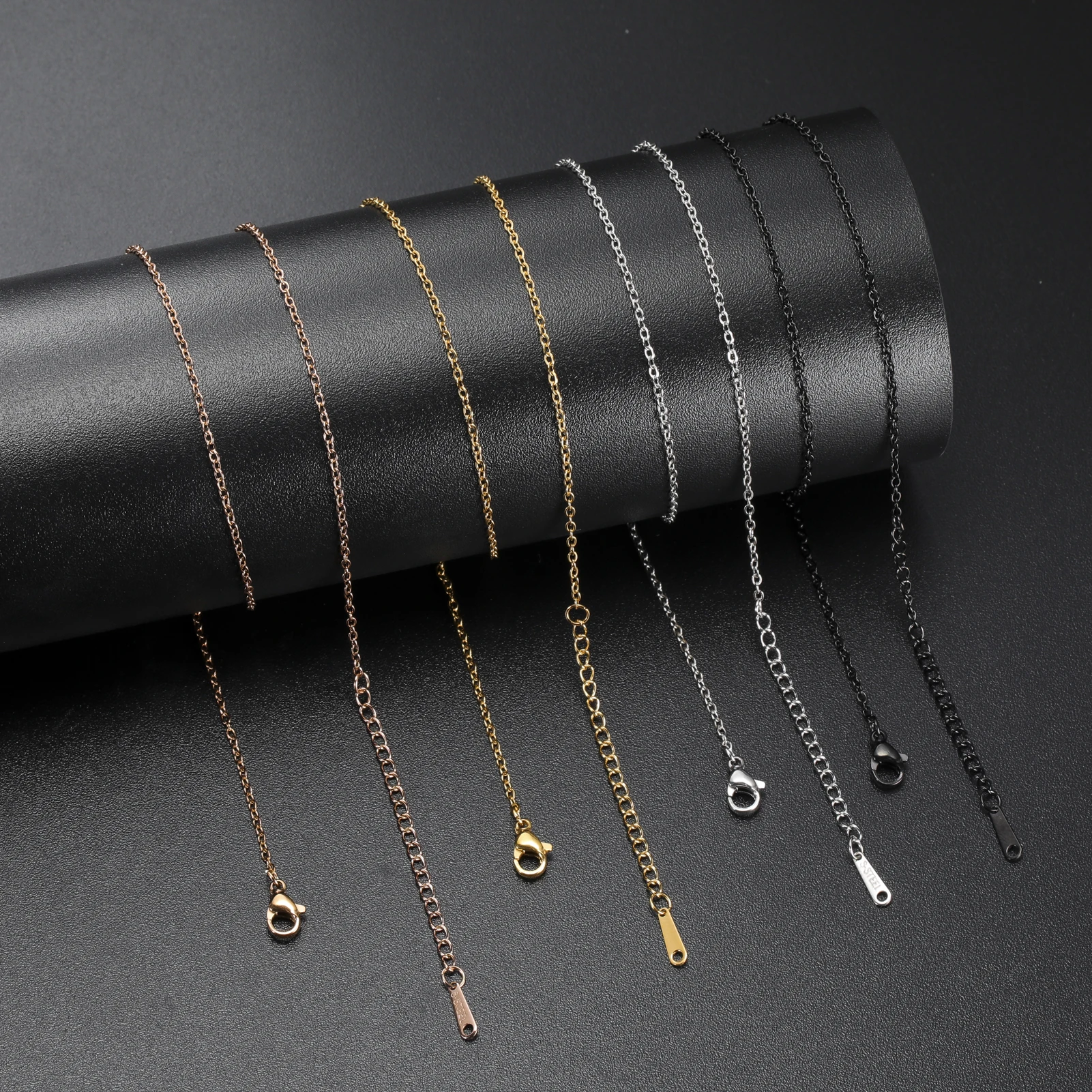 Lucktune Stainless Steel Width 1.3MM Chain O Shape Thin Chain Necklace Minimalist necklace chain Women Bohemian Jewelry Gift