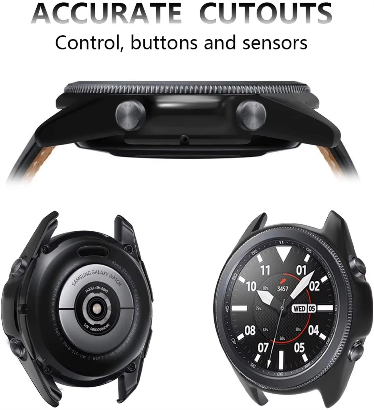 For Samsung Galaxy Watch 3 41mm 45mm Case Bumper Hollow Screen Protector Soft TPU Cases Shell Accessories For Samsung Galaxy 3