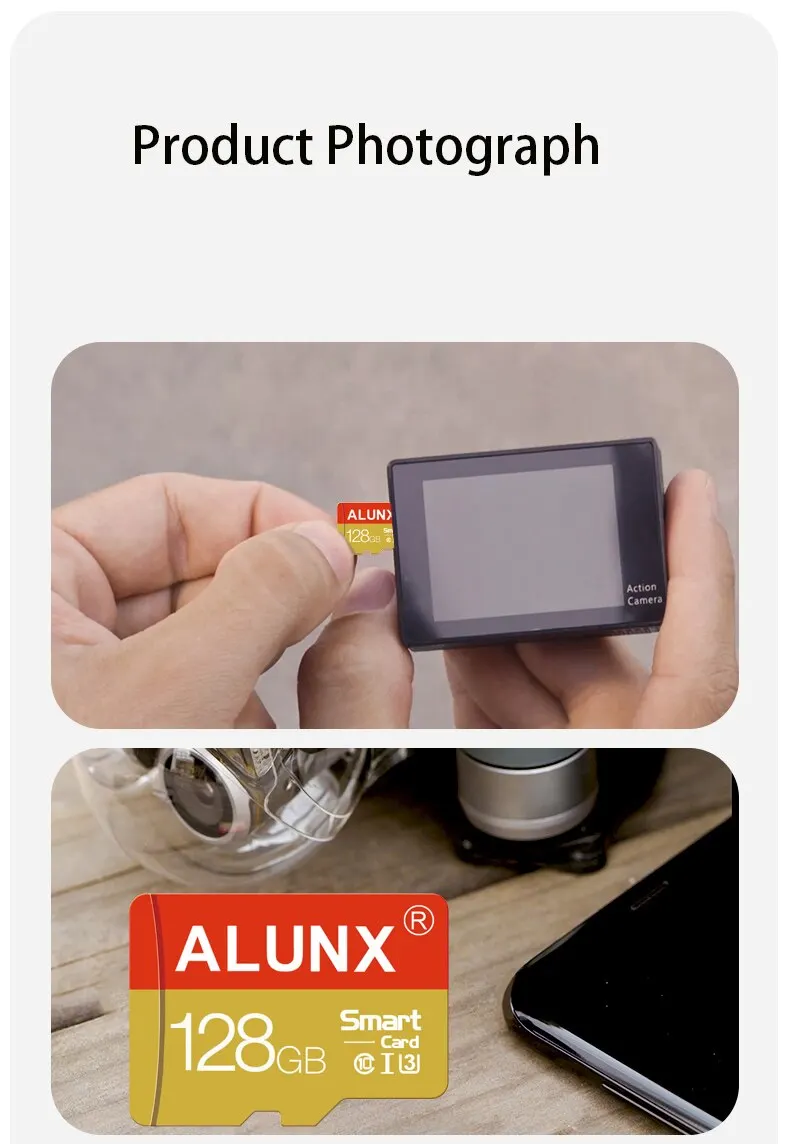 100% Genuine ALUNX Micro TF 64GB SD Card 128GB 32GB Class 10 Support Mobile Phones UAV Etc Card 16GB 8G Memory Card Flash