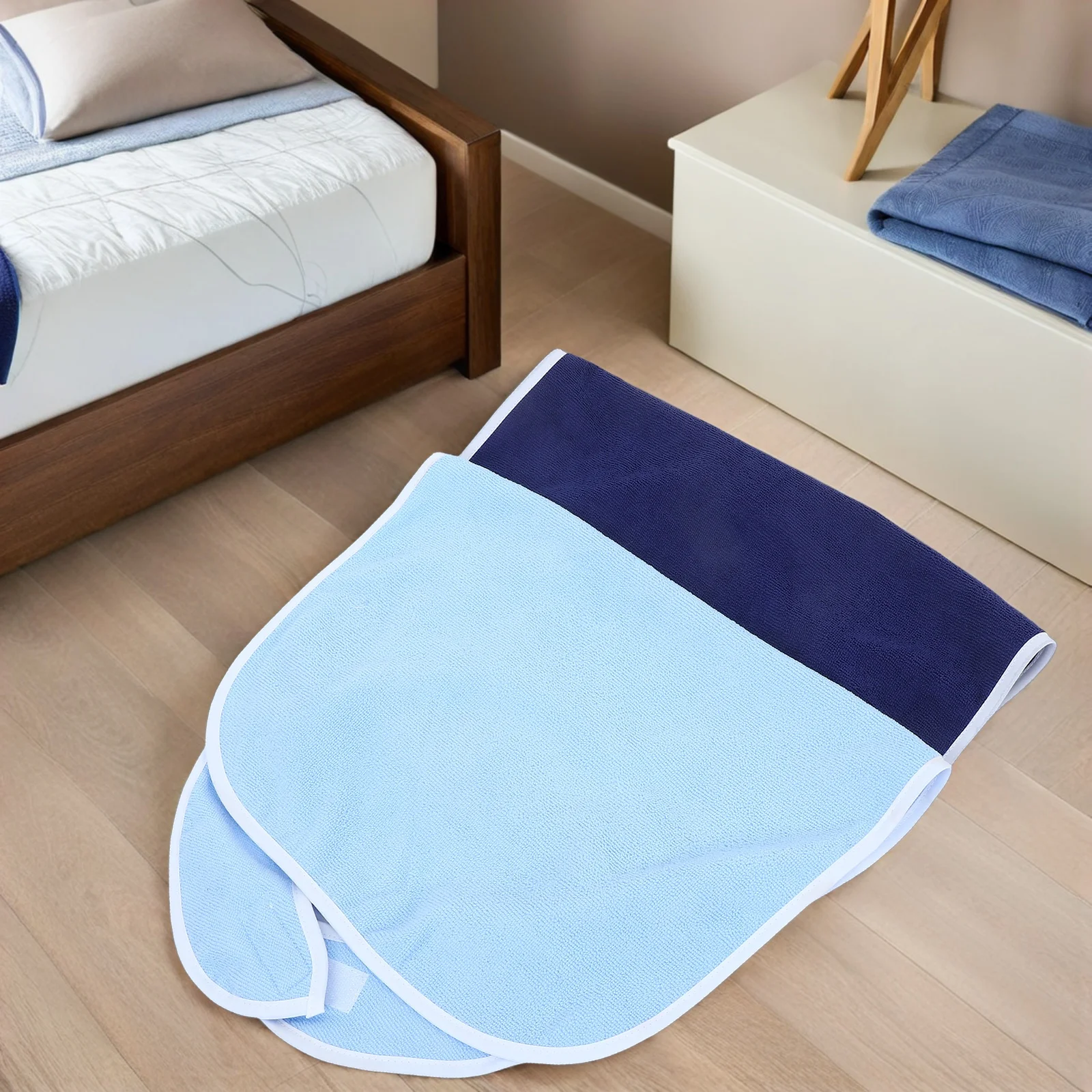 

2Pcs Polyester Double-Sided Adult Bibs for Seniors Disabled Dining Use Warm Comfortable Reusable Food Protection Bibs