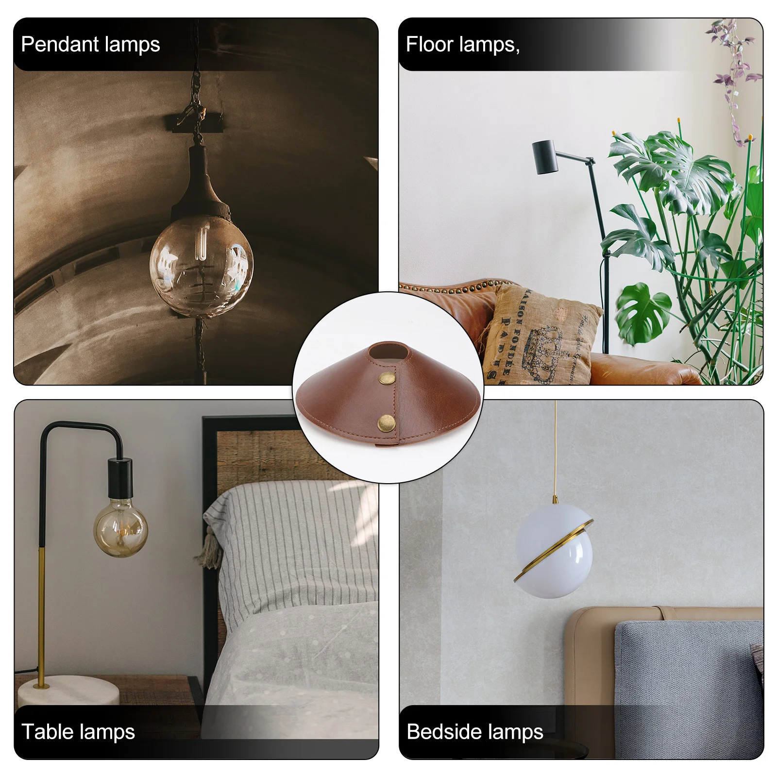 

1Pcs Protective Lamp Shade Cover Durable PU Lampshade for Household Bar Droplight Decoration PU Lampshade