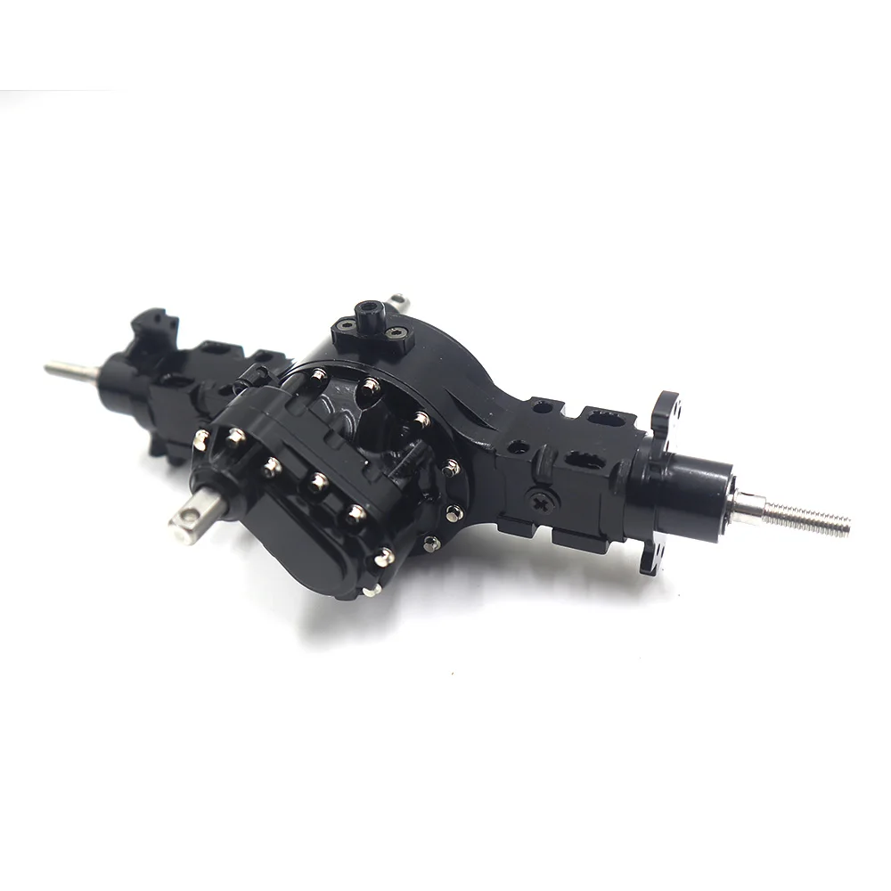 Rear Through-axle CNC Full Metal Differential Lock Power Axle for 1/14 Tamiya RC Truck Trailer Scania Benz Actros Volvo MAN LESU