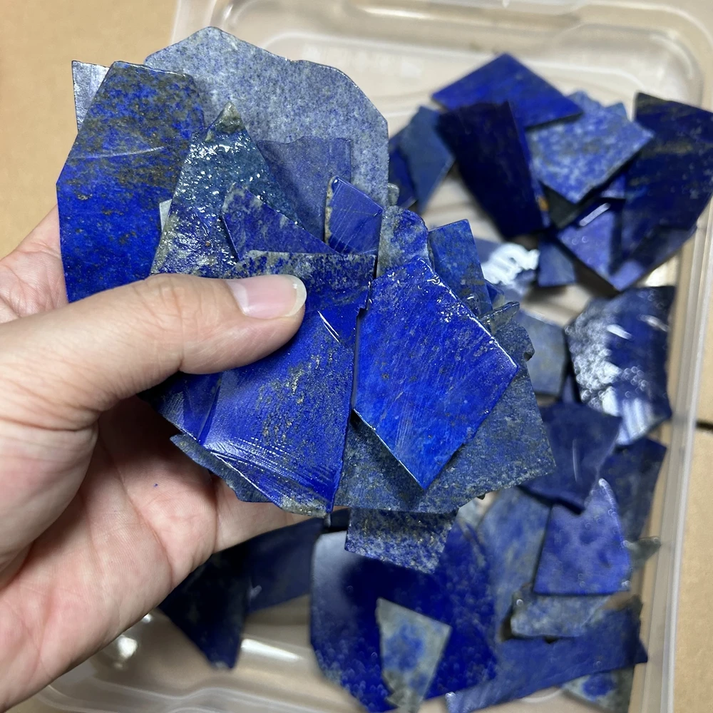 1KG Dark Lapis Lazuli Raw Materials Irregularly Sheets Unpolished Rough Stone