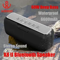 Altavoz Bluetooth Xdobo X8II de 60W, Subwoofer portátil inalámbrico TWS, resistente al agua, 6600mAh, graves potentes AUX FM, diversión al aire libre para acampar