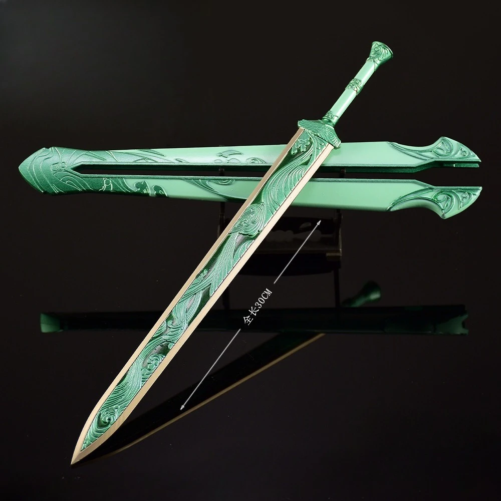 30 سنتيمتر السيوف لعبة الخالد الطرفية السماء الزرقاء السيف الأسلحة نموذج مع غمد المعادن الحرفية عرض قطعة حلية لعبة هدية #4
