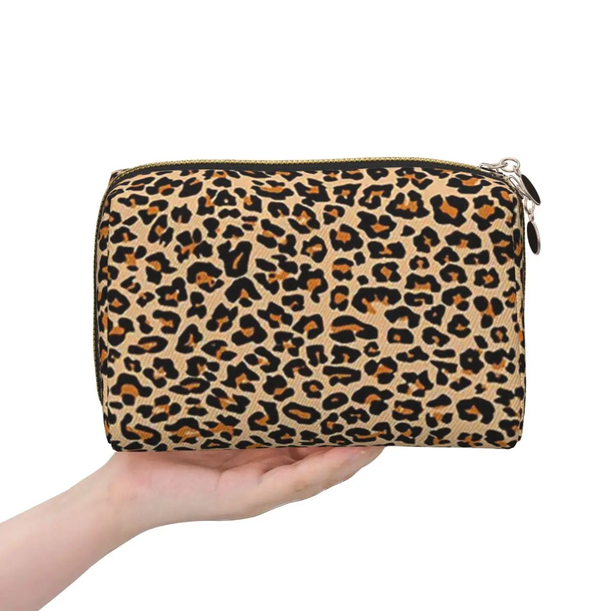 Leopard Spotty Print Face Mask Women Cosmetic Bag Travel Makeup Organizer Pouch Toiletry Storage Dopp Kit Case