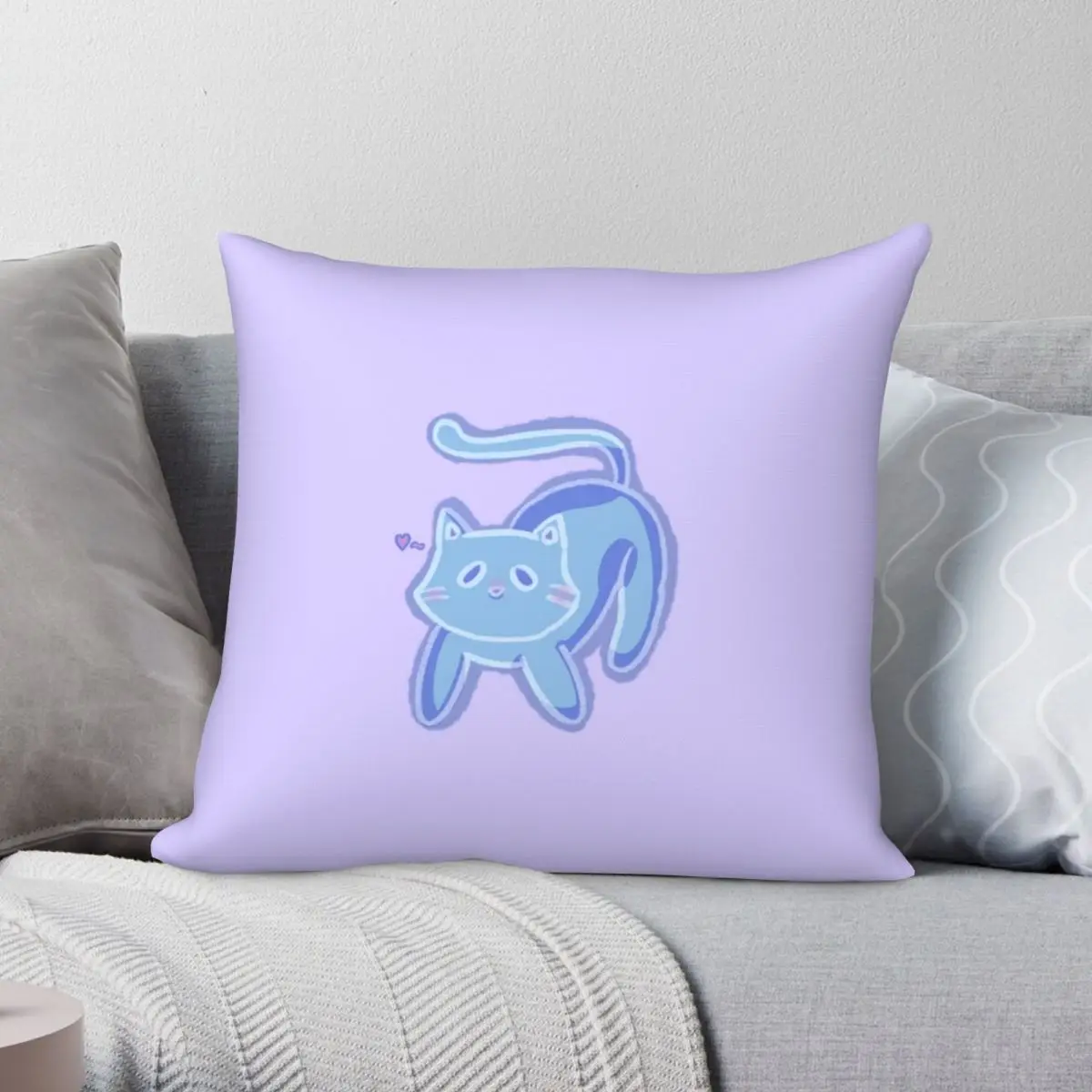 

Kitty Ghost Square Pillowcase Polyester Linen Velvet Pattern Zip Decor Sofa Seater Cushion Case