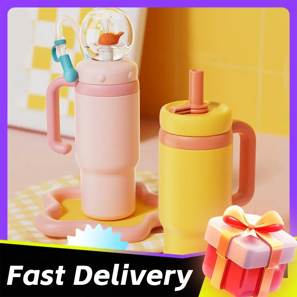 

24oz Stainless Steel Whale Water Cups with Handle for Kids Teens and Adults