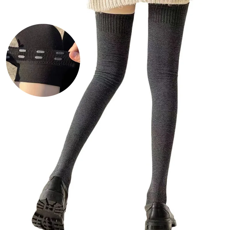Kaus Kaki Panjang Di Atas Lutut dengan Bantalan Silikon Anti Selip Kaus Kaki Tinggi Setinggi Paha Stoking Tinggi Hangat Musim Semi dan Musim Gugur