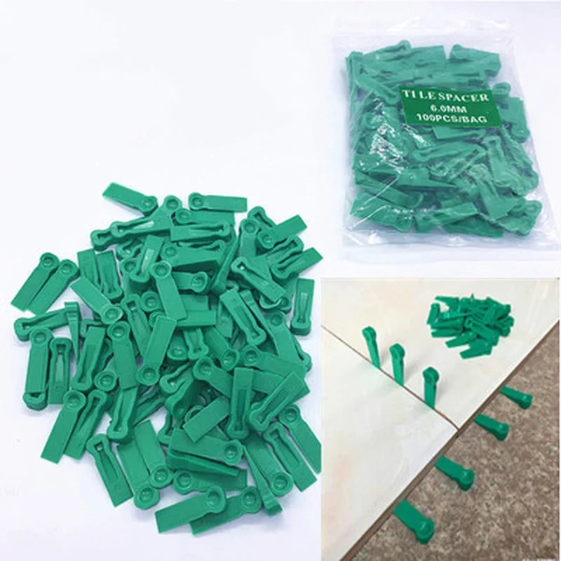 100 pces sistema de nivelamento de telha espaçador de cunha 0.5-6mm clipe de nivelamento reutilizável localizador de piso parede cerâmica telha colocando ferramenta nivelador