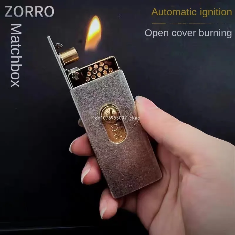 ZORRO-Authentic Windproof Kerosene Lighter, Matchbox Creative, Automatic Ejection Ignition, Men\'s Gift, Original