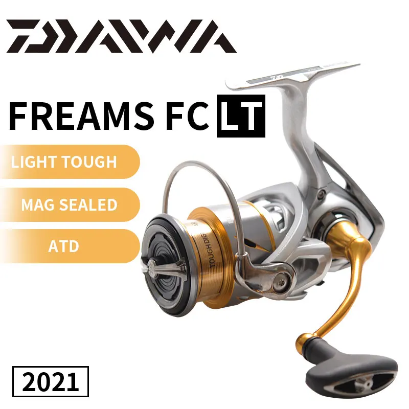 Original DAIWA 2021 FREAMS FC LT Spinning Fishing Reels Gear Ratio 5.2:1/6.2:1/5.3:1/5.7:1 5/1BB Max Drag 5/10/12kg Waterproof