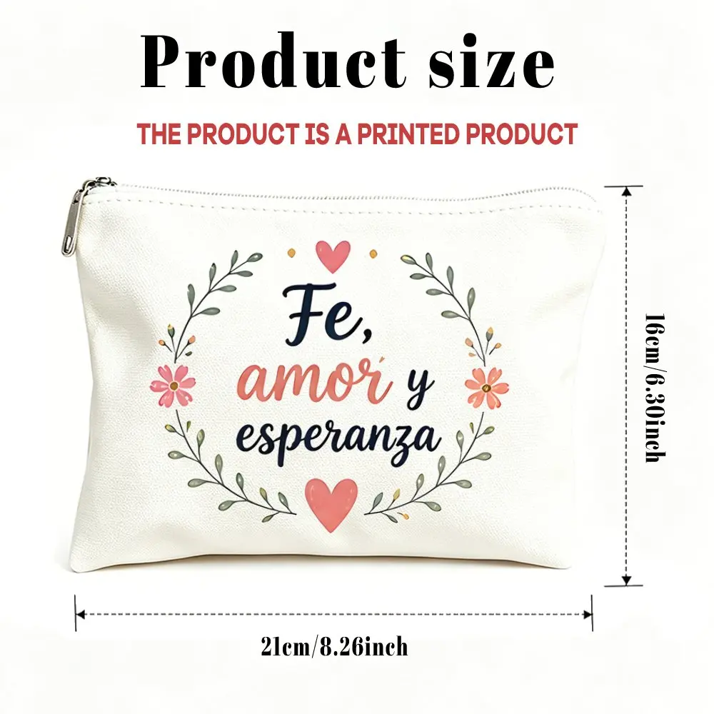 Makeup Bag Cosmetic Bagtoiletry Pouch Gift Bag for Women Faith Love Hope Cosmetic Bag Mom Daughters Friends Ideal Gifts