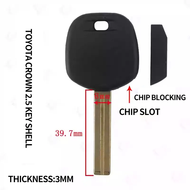 for Toyota Crown 2.5 key shell TOY48- Smooth and other vertical milling groove boutique key shell with key embryo