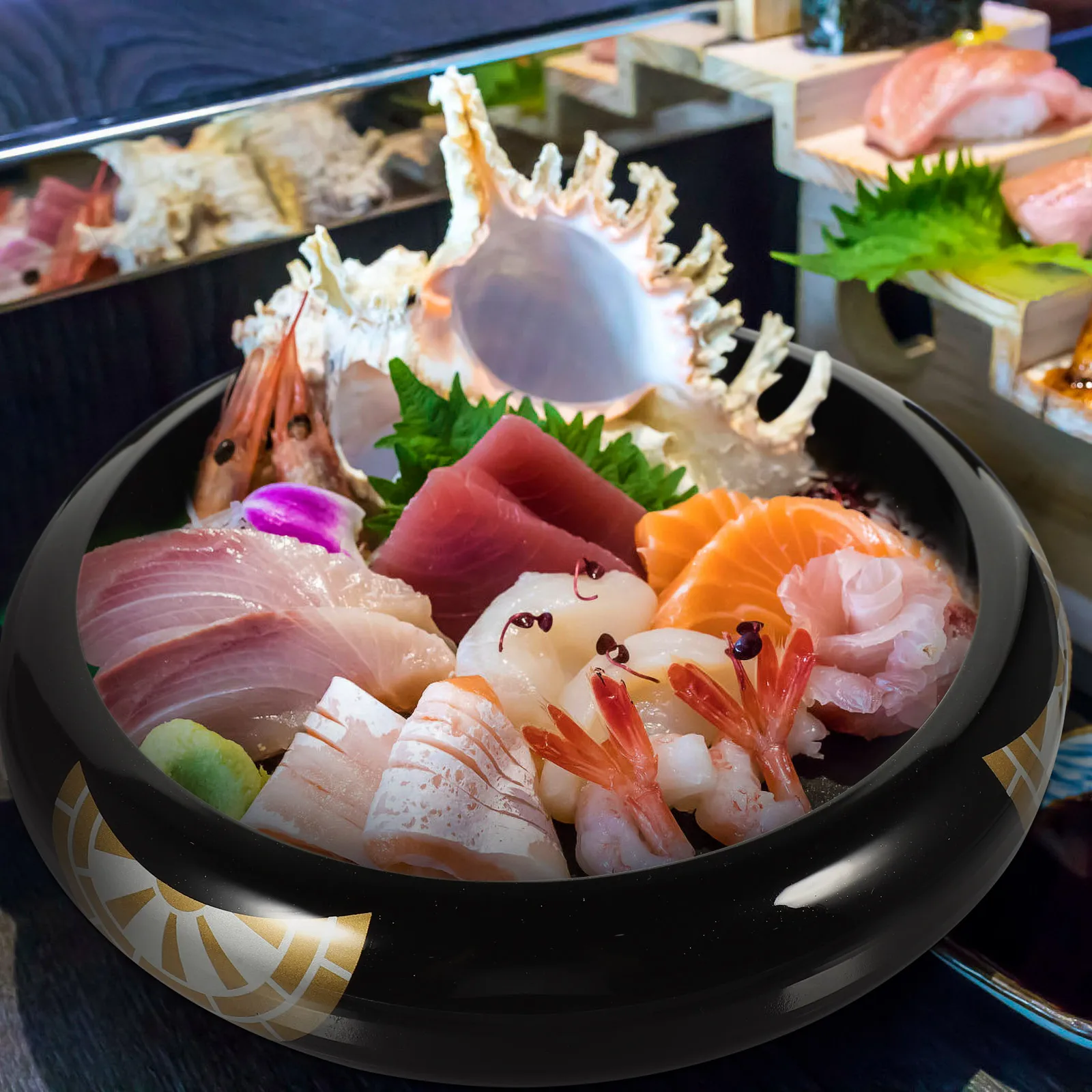 

Round Sushi Bucket Plate Decorative Tray Reusable Plastic Serving Daily Multi Function Rice Platters Accessories Kitchen Bar