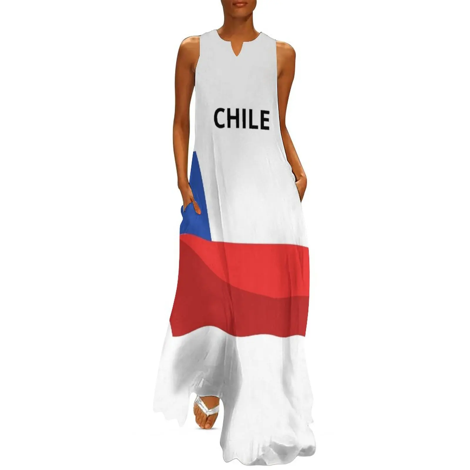 Chile flag, Bandera de chile, Bandera chilena. Long Dress luxury dresses dresses summer woman 2025 women dress