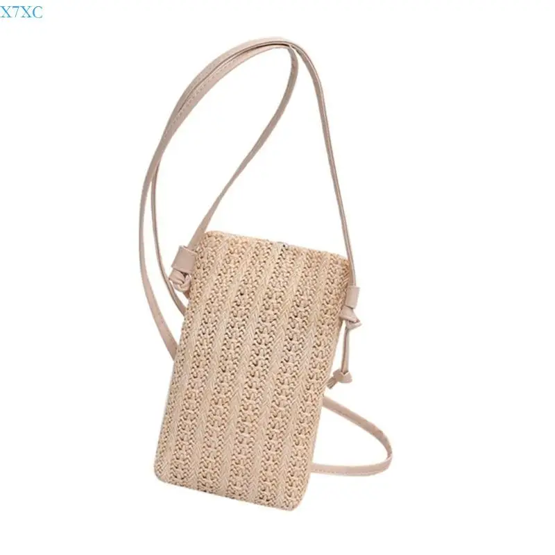 

X7XC Fashion Straw Woven Crossbody Bag for Women Fashion Shoulder Purse Handbag