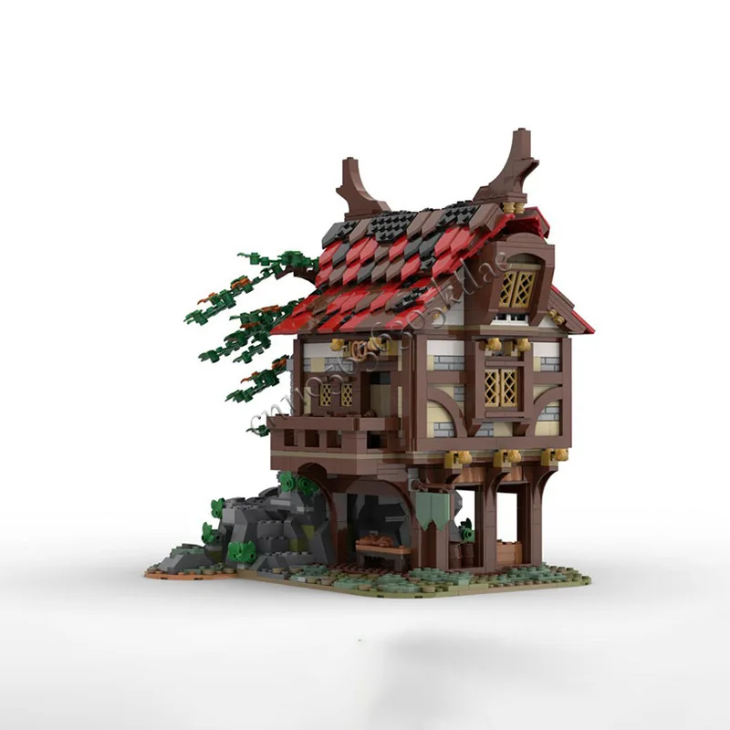 1407 أجزاء MOC مخبز القرون الوسطى اللبنات الإبداعية الطوب المعماري لتقوم بها بنفسك تجميع مجموعة ألعاب للأطفال هدية الكريسماس