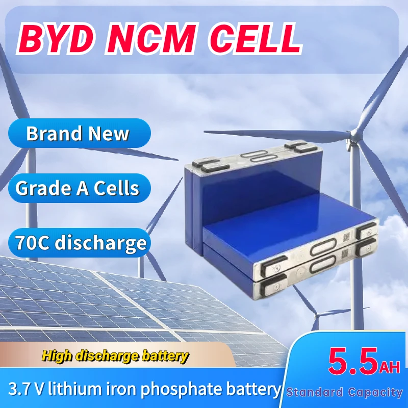 Rechargeable Li-NMC Battery Prismatic BYD 3.7V 5.5AH Lithium Ion Battery Cells For Start-up Power