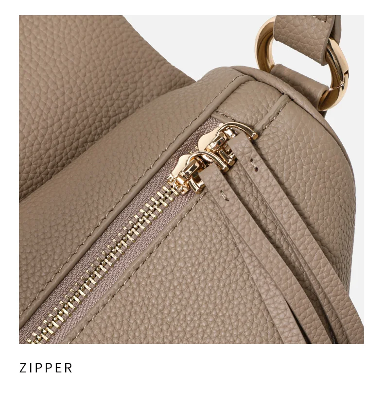 Damen-Umhängetasche aus echtem Leder, vielseitiges Design, hochwertiges Gefühl, einzelne Schultertasche, für Pendler, lässig, schlichtes Modell 2026 Tasche – Detail 15