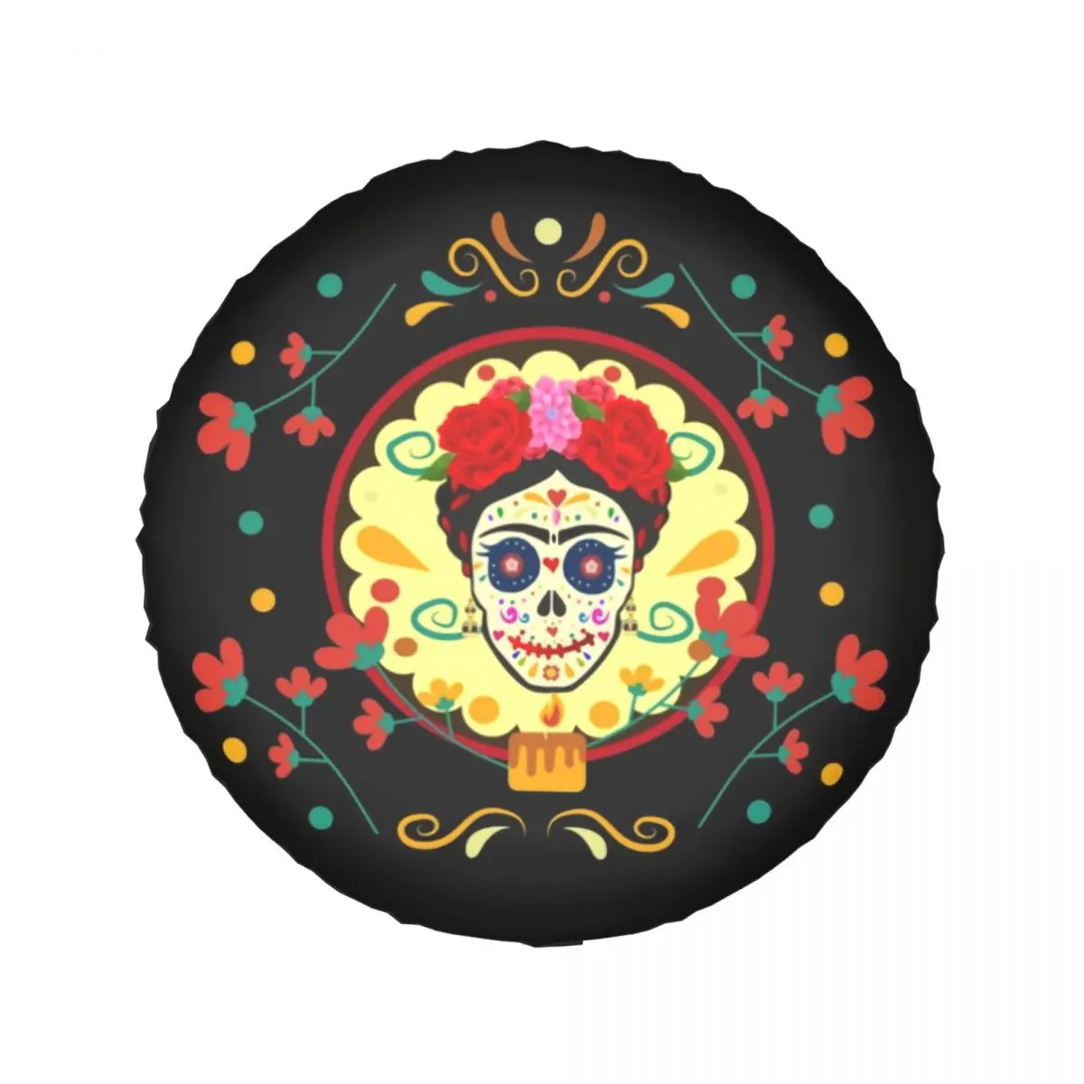 Custom Frida Skull Day Of Deads Spare Tire Cover Case for Suzuki Mitsubish La Calavera Catrina Car Wheel Protectors Accessories