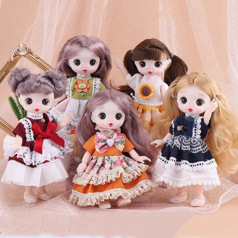 17cm BJD Doll Princess Cute DIY Dress Up Simulation Doll Girl Doll Toys Multiple Removable Joints Children's Birthday Gift