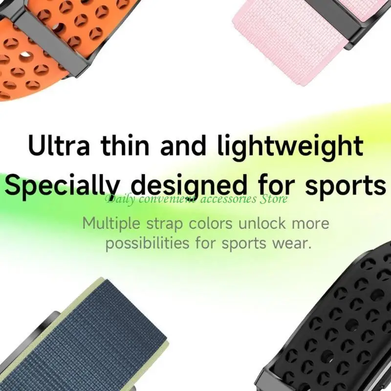 

97QB Silicone Woven Fitness Trackers Advanced Heart Rate Monitors Sleep Trackings Gift