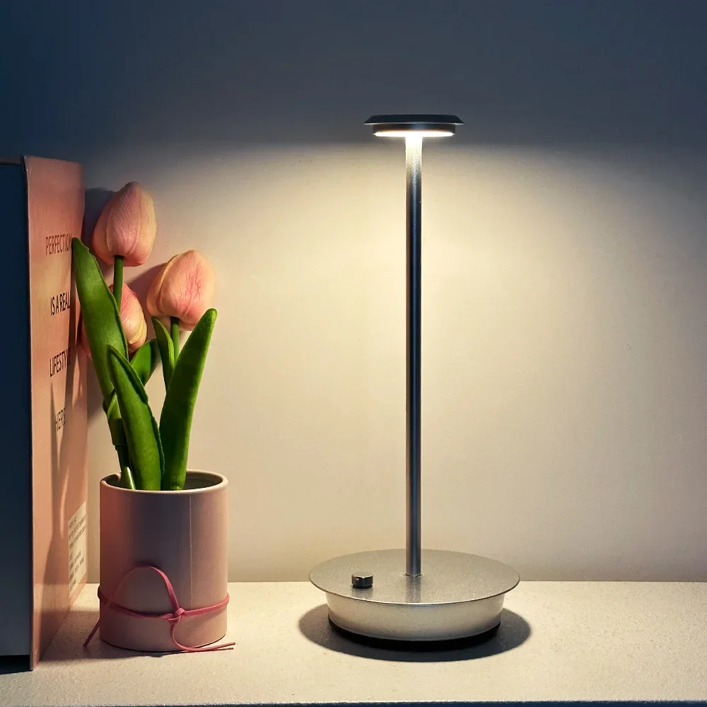 Lampe de table LED aste avec capteur tactile, veilleuse de bureau, lampe de lecture sans fil pour restaurant, hôtel, bar, chambre à coucher, décoration lumineuse