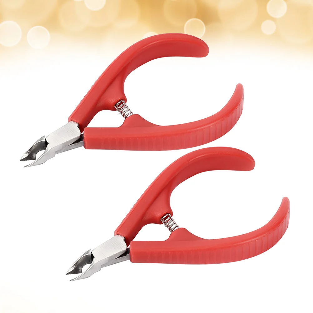 2개입 각질 제거기 프리미엄 큐티클 니퍼 네일 아트 매니큐어 도구 미끄럼 방지 손잡이 큐티클 리무버 트리머 살롱 가정용