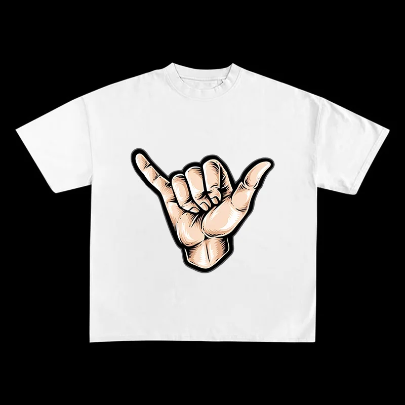 

American fashion brand street six cotton oversized casual short-sleeved T-shirt round neck half-sleeved top T-shirt