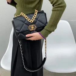 Bags Women's Diamond Chain Bag 2024 New Lock Cloud Bag Genuine Leather Women's Bag 19 Flap Bag Single Shoulder Crossbody Bag