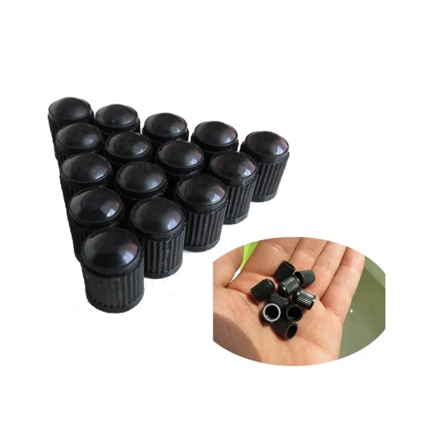 50Pcs Car Wheels Tire Valve Air Dust Cover Black Plastic Valve Stem Caps Wheels Tires Universal Car Auto Exterior Accessories
