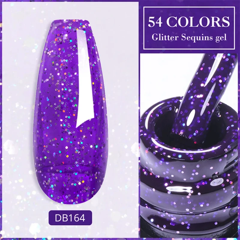 7 ml Schneeflocken-Gel-Nagellack, UV-LED, semi-permanent, milchig, weiß, rosa, Glitzer, Schnee-Pailletten, Gel-Nägel, Kunst-Design, Lack, Maniküre