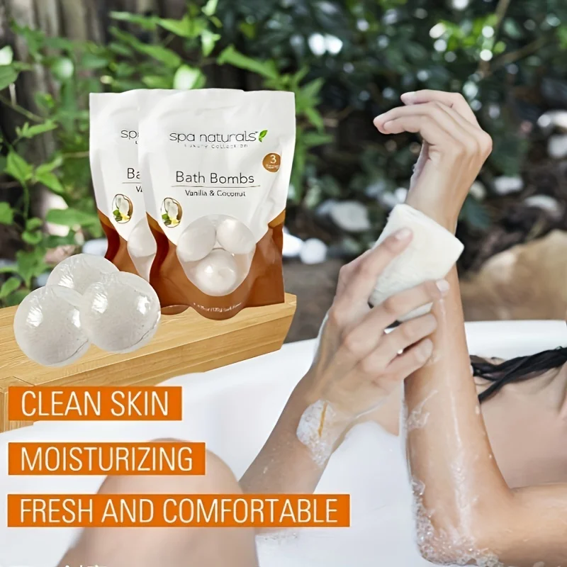 Coconut Scented Bath Salt Balls, Bubble Bath Pellets, Multiple Uses at Home, Spa-Grade Experience
