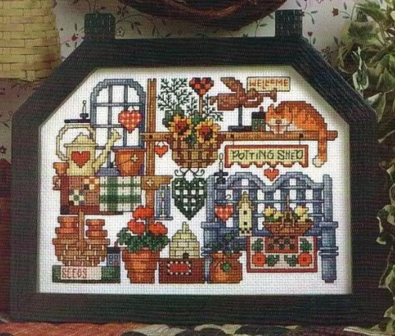 JLhuafang Home Fun Cross Stitch Kits Package Greeting Needlework Counted Kits New Style Joy Sunday Kits Embroidery Cross-stitch