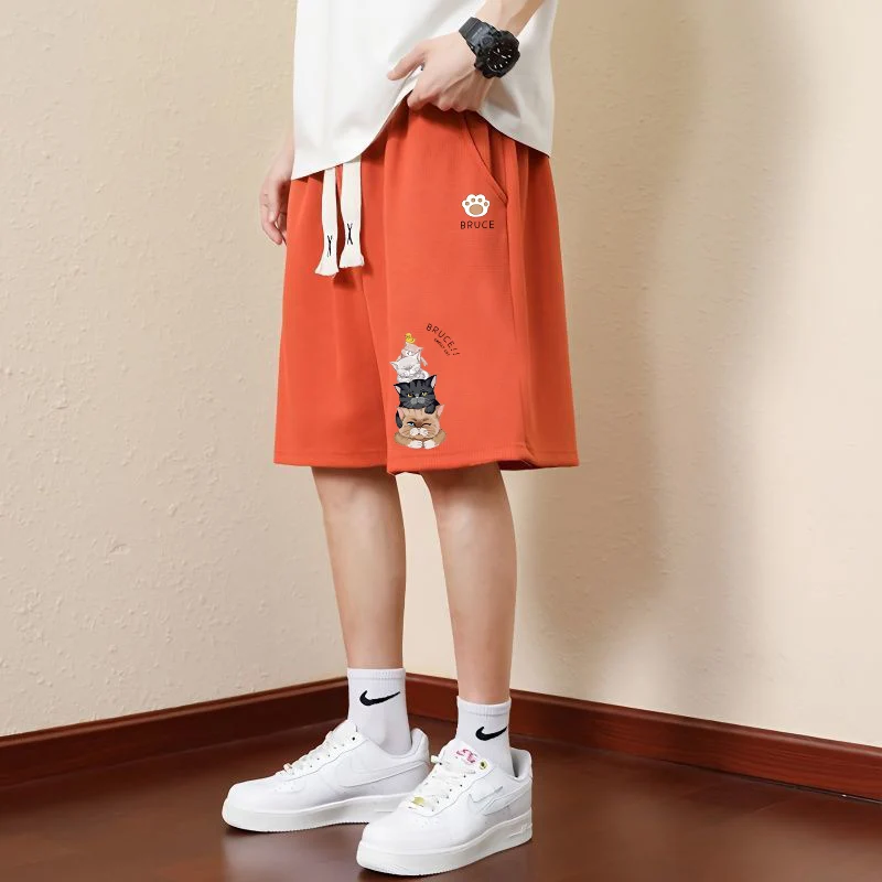 

Hong Kong Sle Spor Loose Student orts Men's Summer Trendy Versatile Thin Casual Beach Five-Part Pants Youth Active Sle