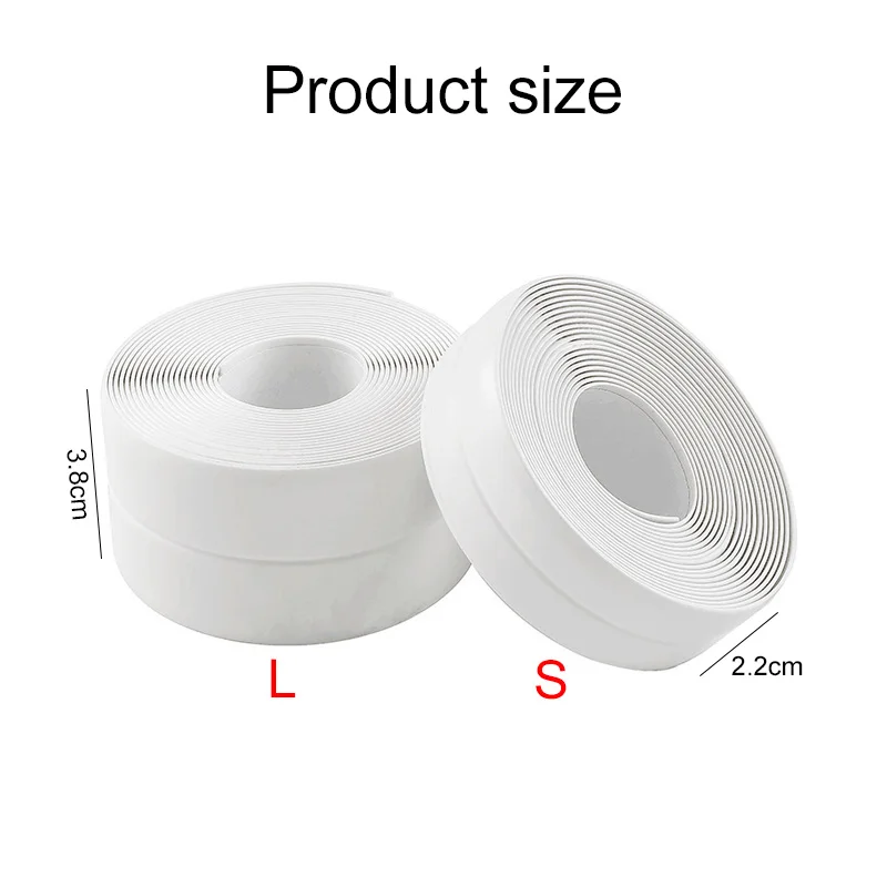 Anti Mold Tape Self Adhesive Waterproof Seal Caulk Tape Suitable For Kitchen and Bathroom Sealing Strip Easy to Clean TMZ