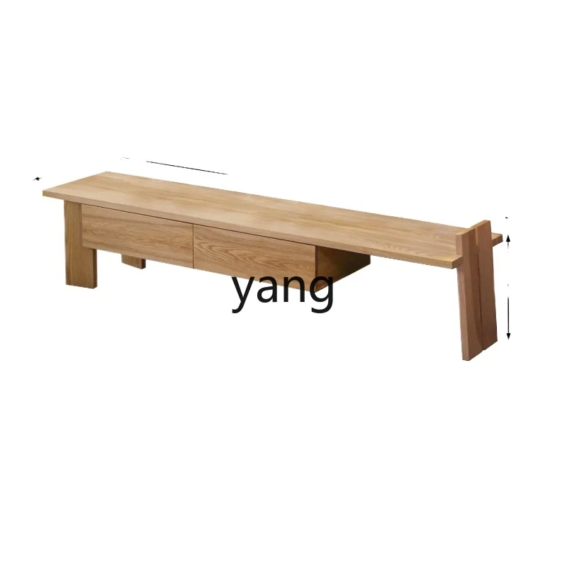 

L'm'm Solid Wood TV Cabinet Coffee Table Combination Simple Small Apartment Living Room Ash Floor Cabinet