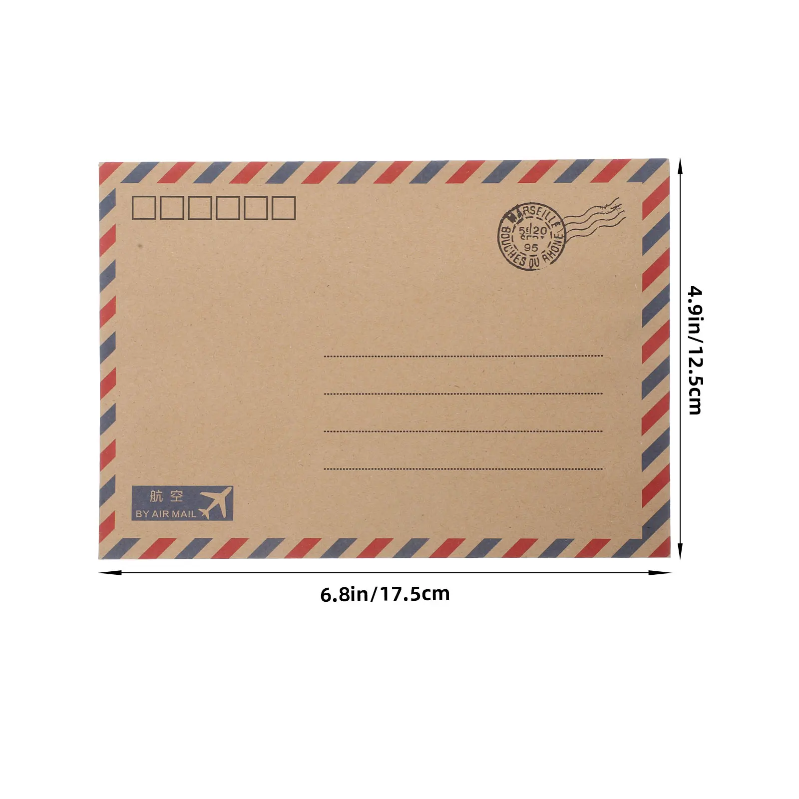 48 個ヴィンテージ封筒クラフト紙航空便文具セットカードはがき便箋結婚式招待状