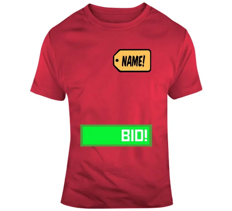 Customize Your Name Bid Amount Price Is Right Contestant T Shirt